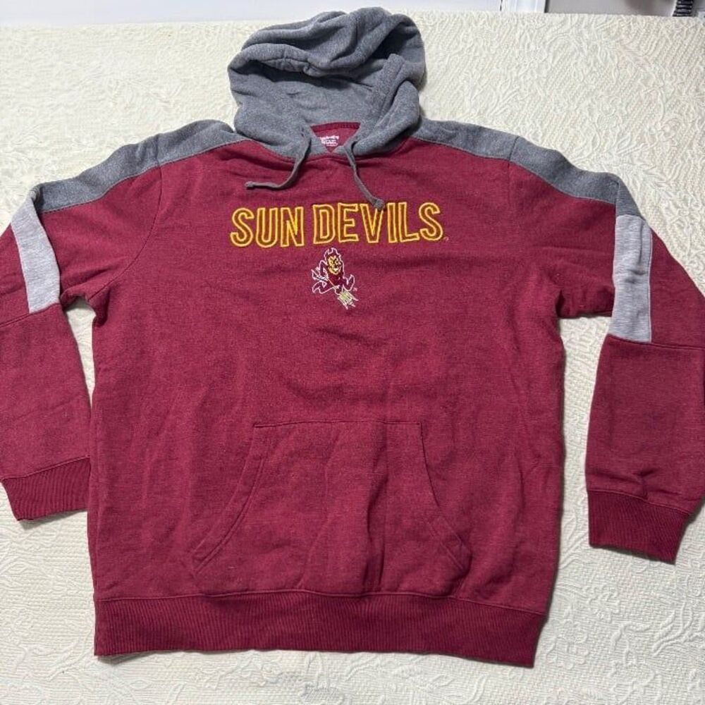 ASU Arizona State Sun Devils Colorblock Pullover Hoodie Size XXL
